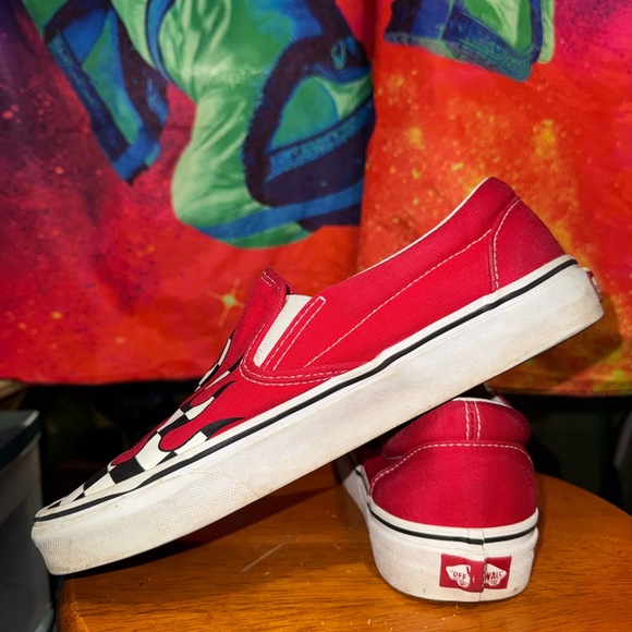 Vans Red Slip-On Sneakers - Picture 1 of 5